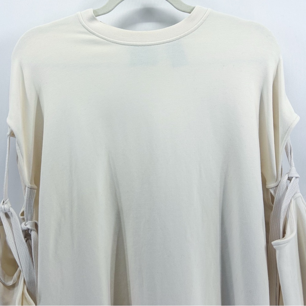 Puma X Rihanna Cream Oversized Lace up Long Sleeve Sweatshirt Mini Dress XS - Picture 3 of 10
